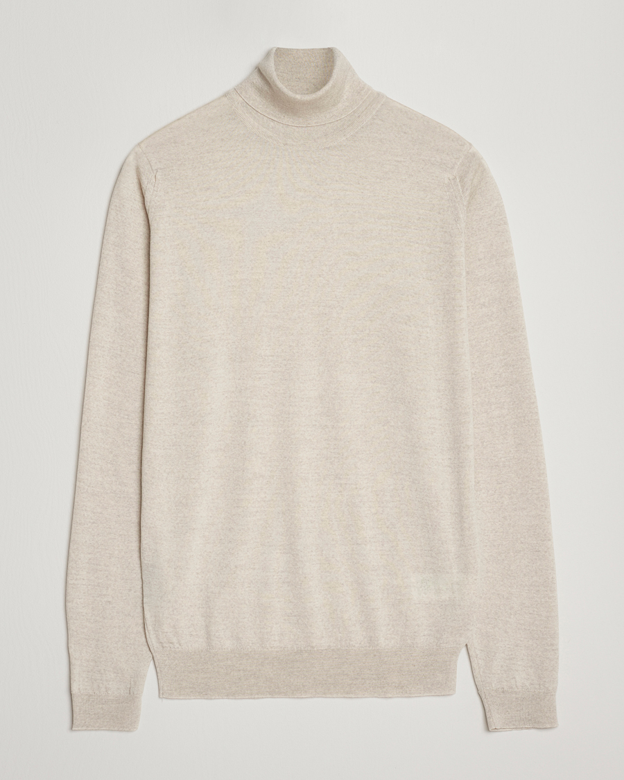 Heren | Truien | John Smedley | Cherwell Extra Fine Merino Rollneck Grey Fleece