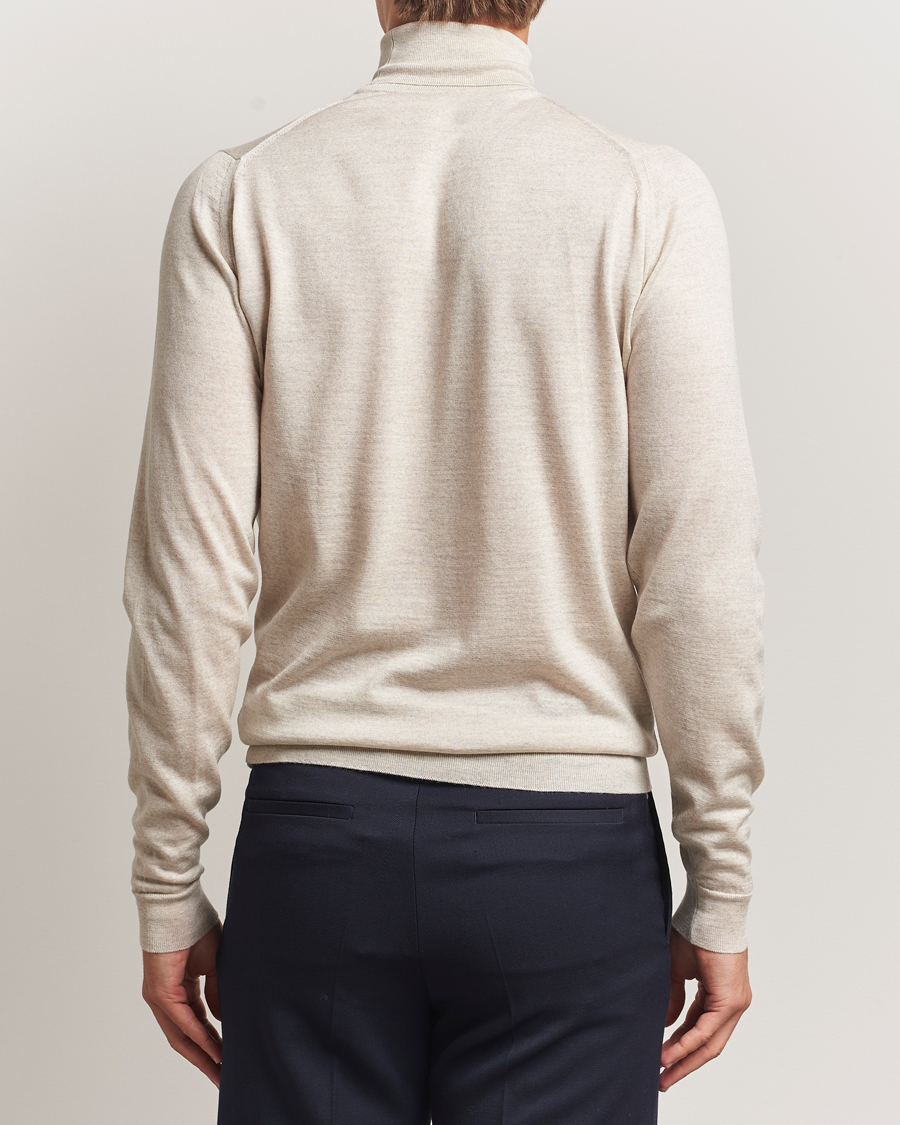 Heren | Truien | John Smedley | Cherwell Extra Fine Merino Rollneck Grey Fleece