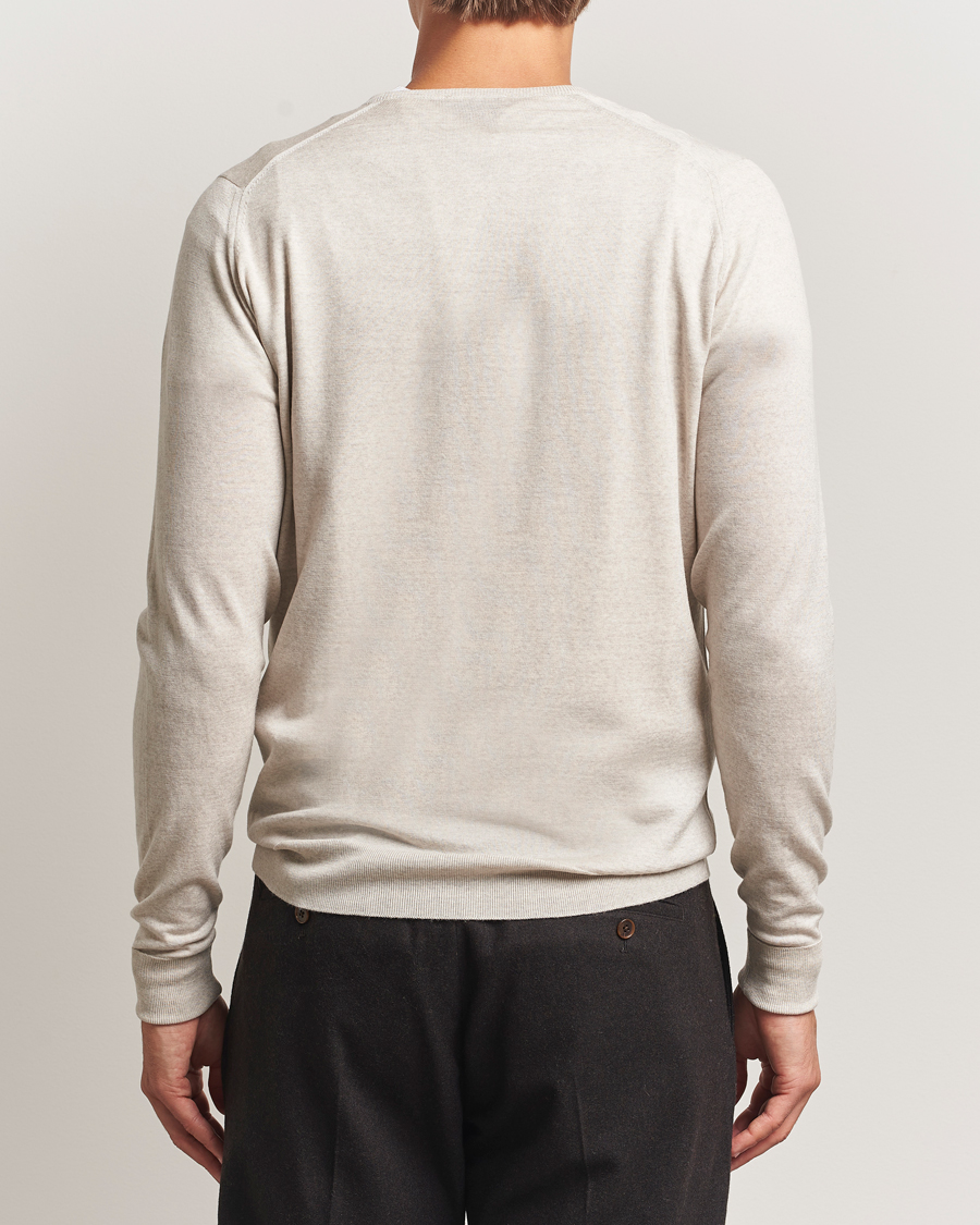 Heren | Truien | John Smedley | Bobby Extra Fine Merino V-Neck Pullover Grey Fleece