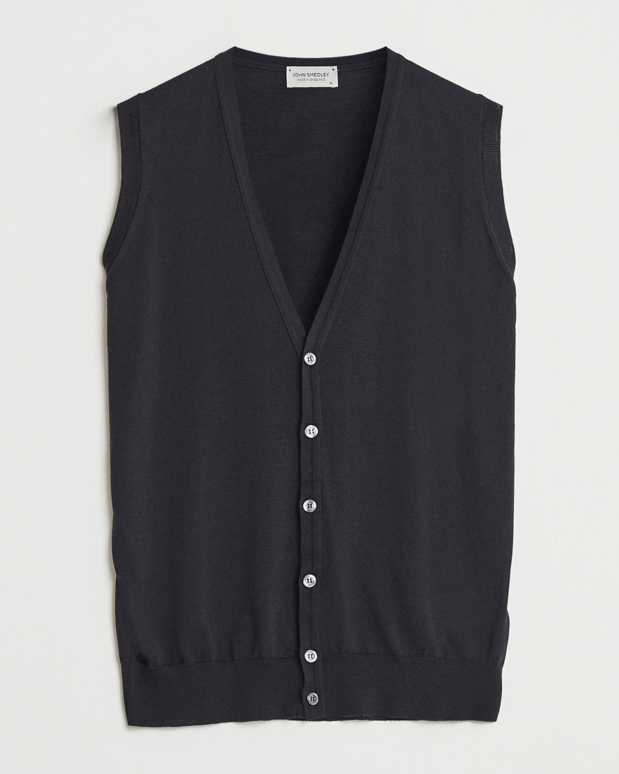 Heren | Truien | John Smedley | Huntswood Slim Fit Waistcoat Black