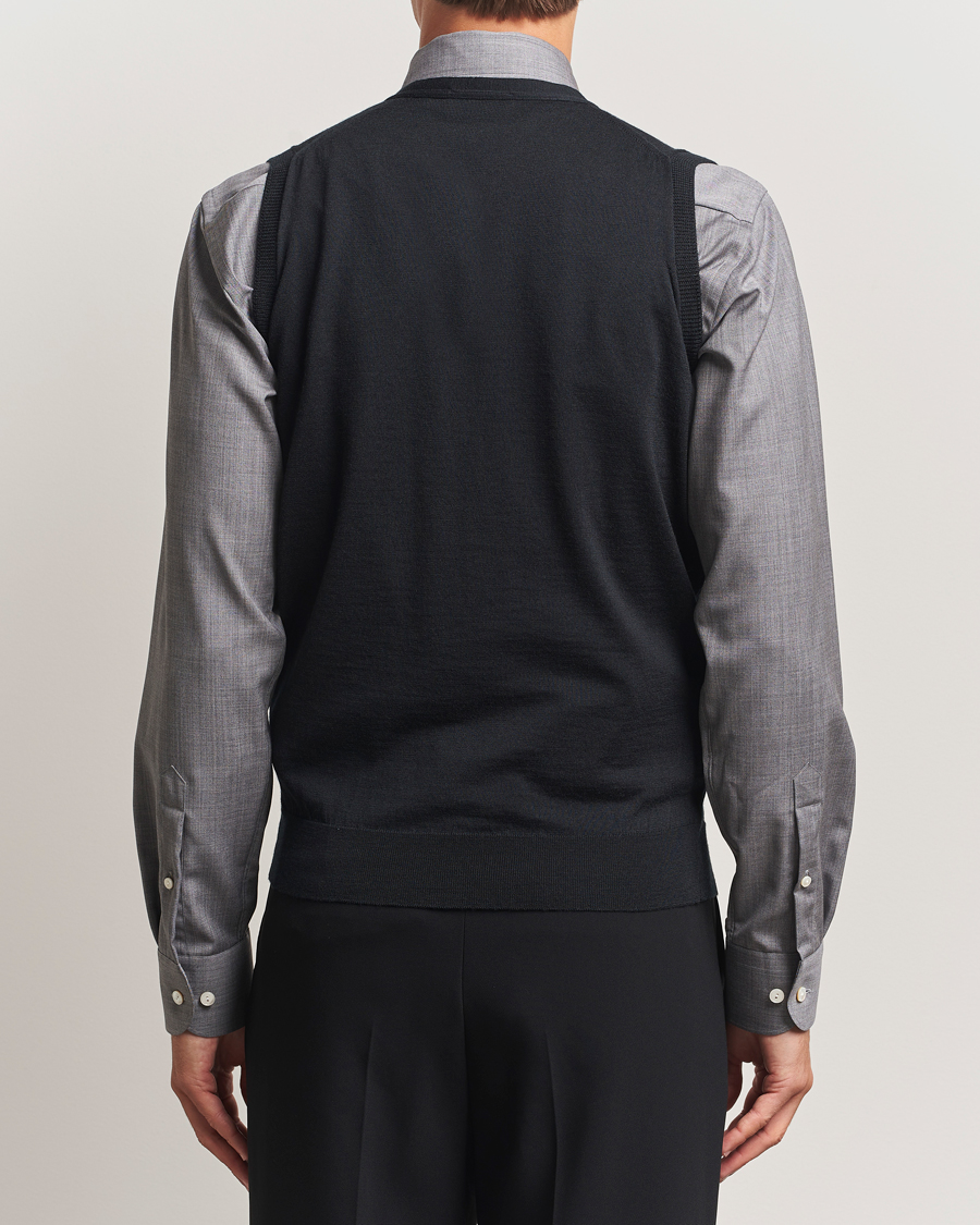 Heren | Truien | John Smedley | Huntswood Slim Fit Waistcoat Black