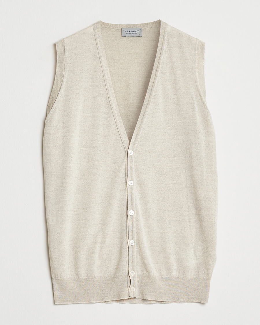 Heren | Truien | John Smedley | Huntswood Slim Fit Waistcoat Grey Fleece