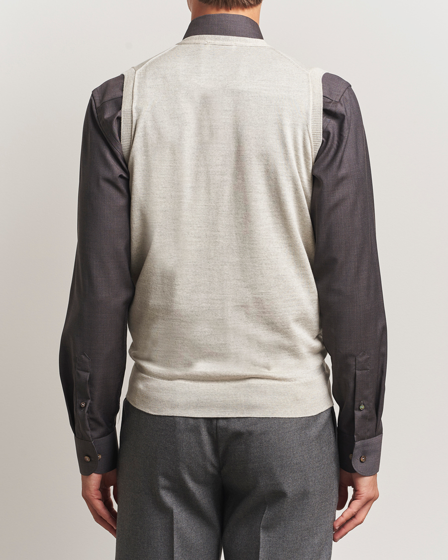 Heren | Truien | John Smedley | Huntswood Slim Fit Waistcoat Grey Fleece