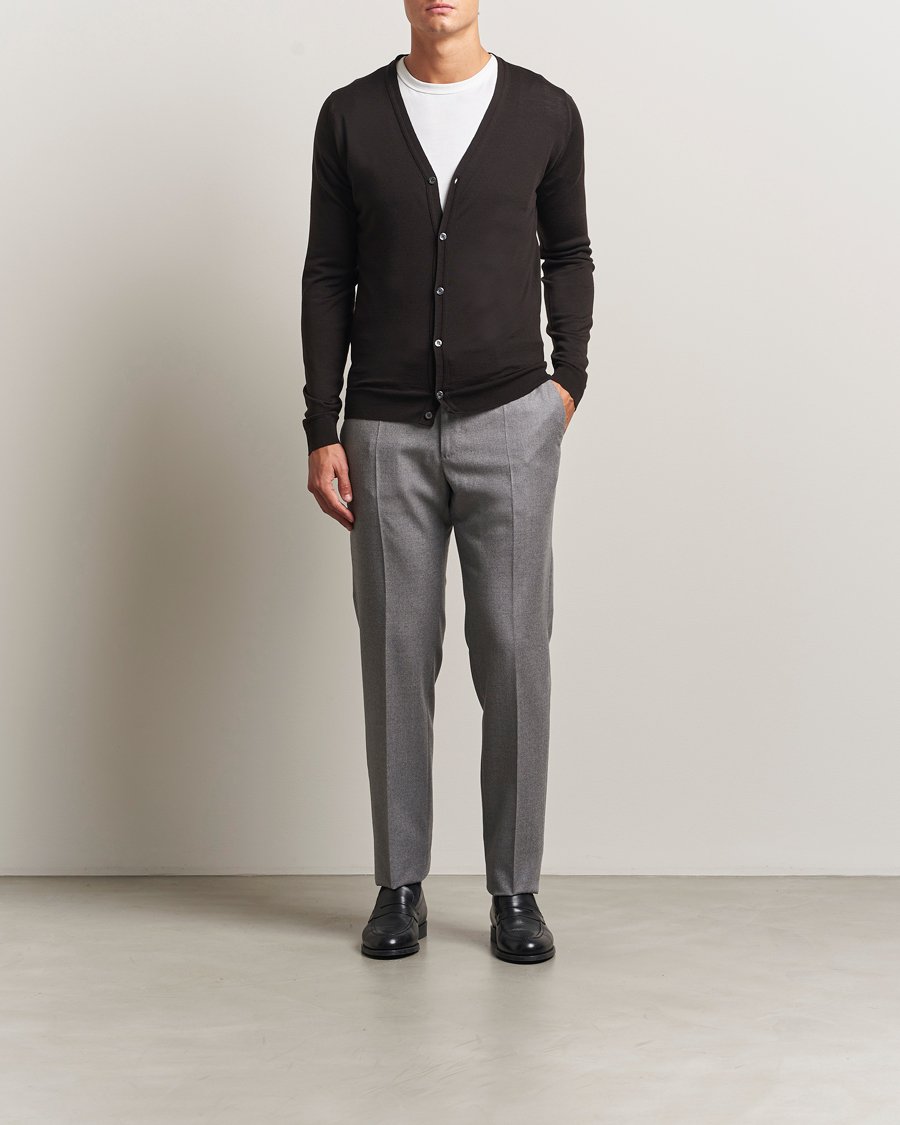 Heren | Truien | John Smedley | Petworth Extra Fine Merino Cardigan Faulkner Brown