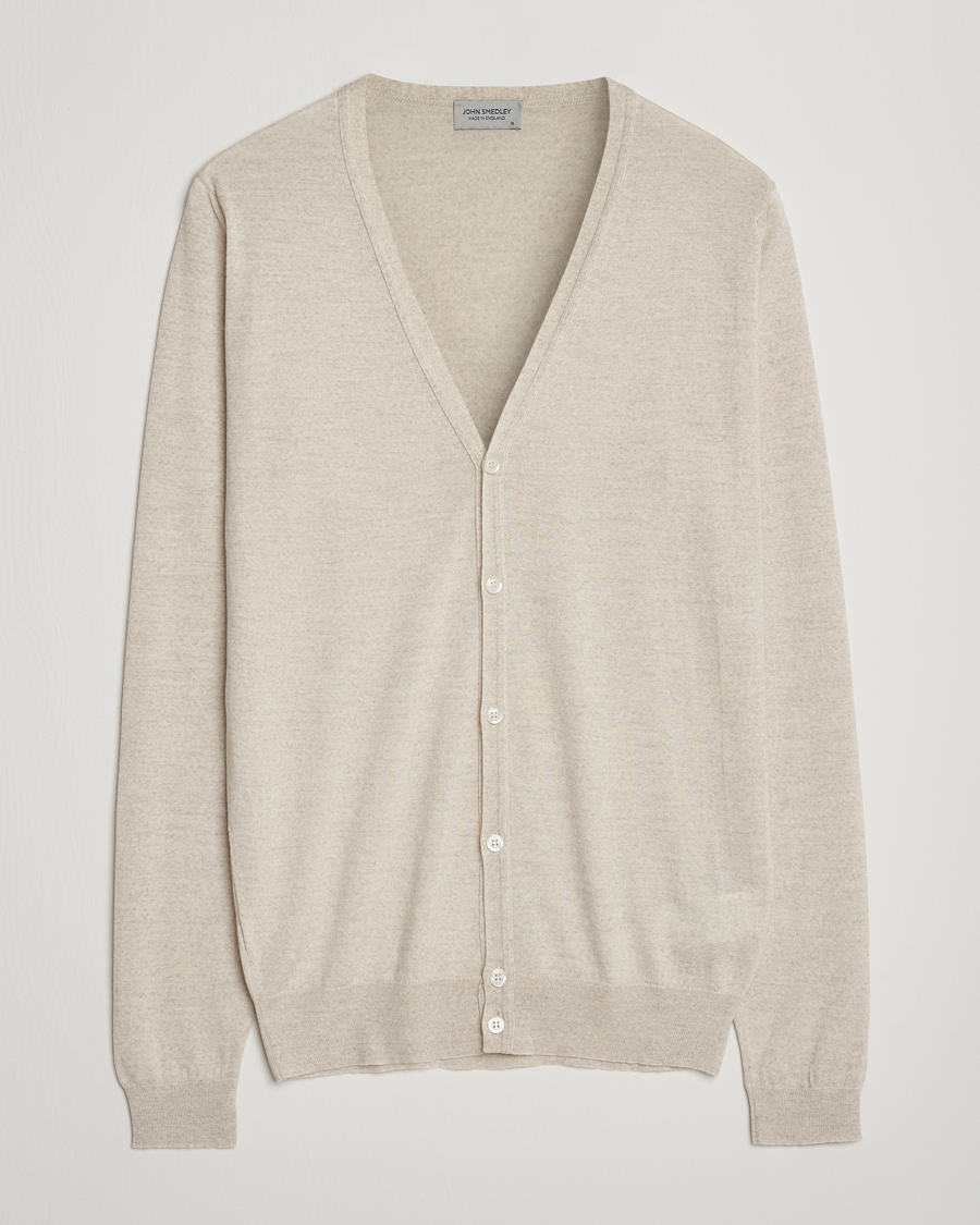 Heren | Truien | John Smedley | Petworth Extra Fine Merino Cardigan Grey Fleece