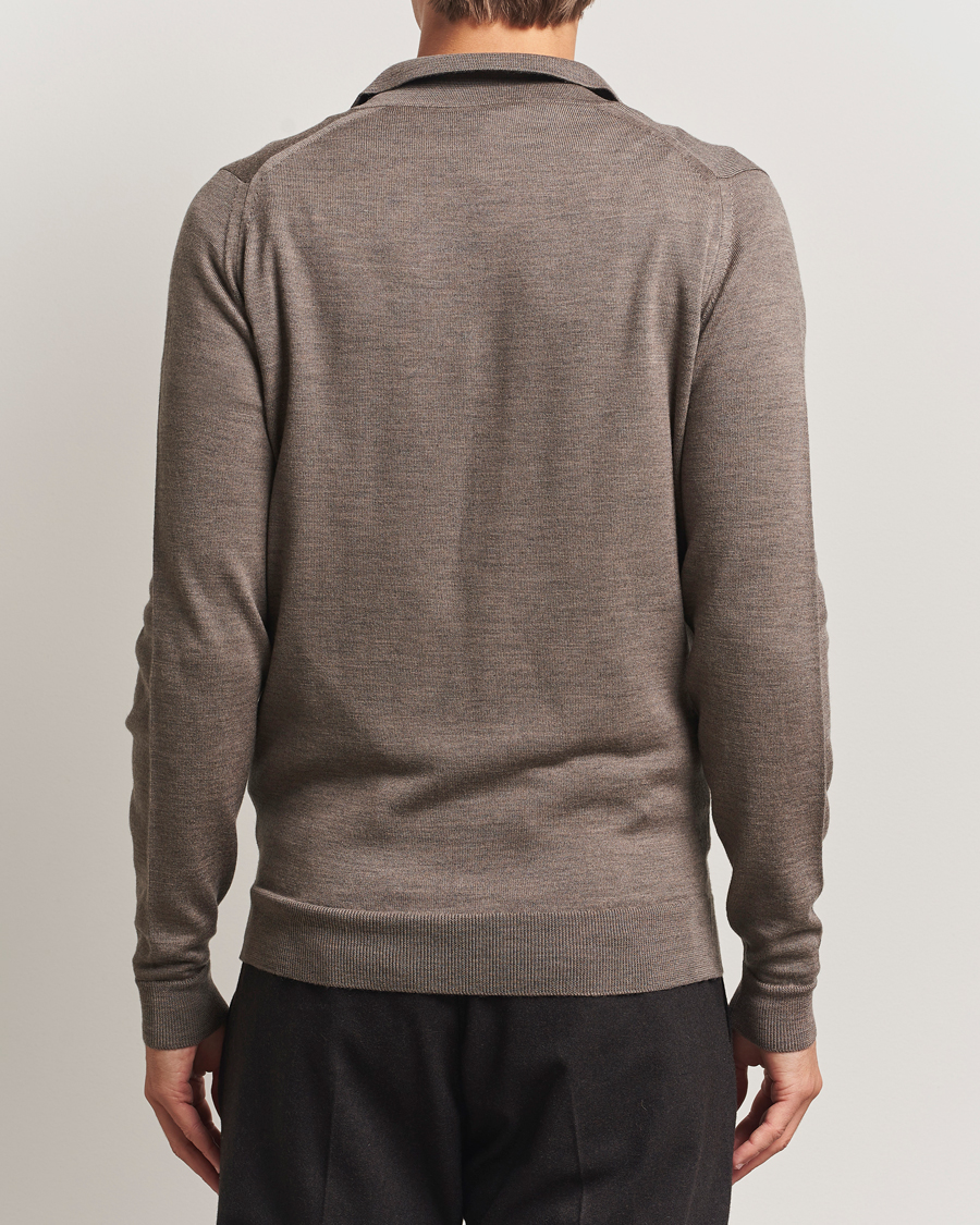 Heren | Truien | John Smedley | Alston Extra Fine Merino Full Zip Mushroom Brown
