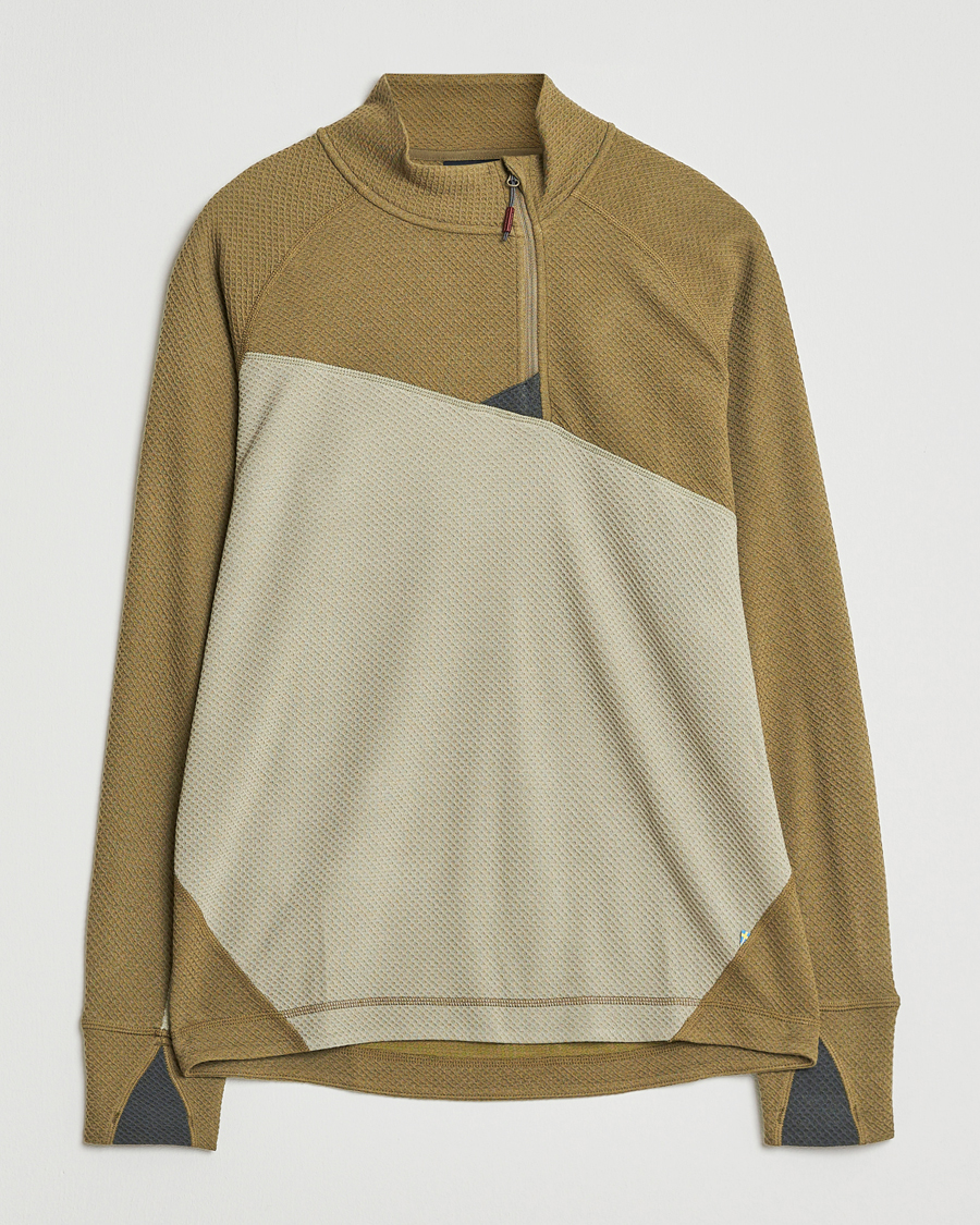 Heren | Truien | Klättermusen | Huge Half Zip Sweater Silver Green Olive