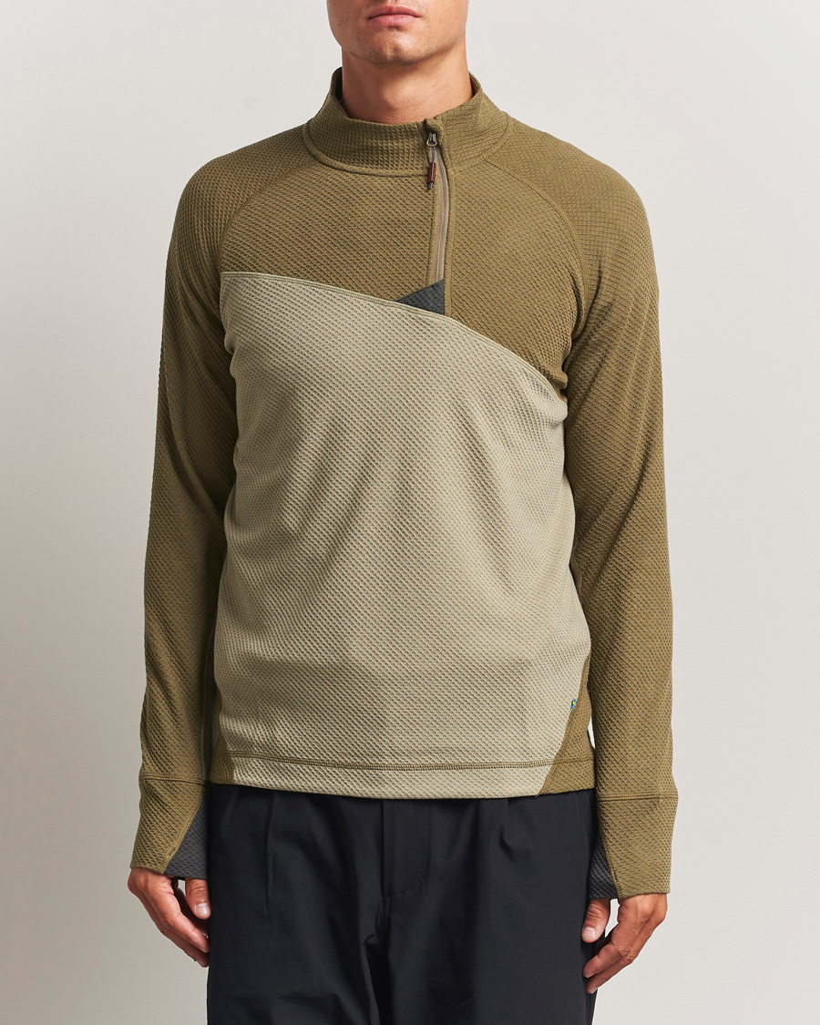 Heren | Truien | Klättermusen | Huge Half Zip Sweater Silver Green Olive