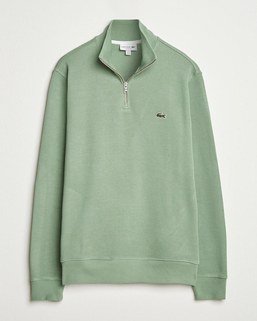 Heren | Truien | Lacoste | Rib Interlock Half Zip Thyme Green