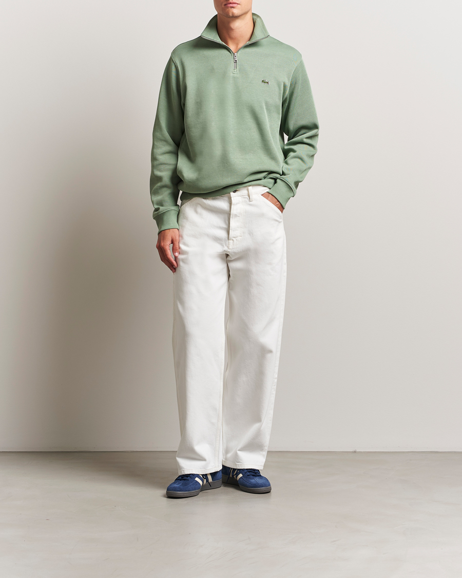 Heren | Truien | Lacoste | Rib Interlock Half Zip Thyme Green