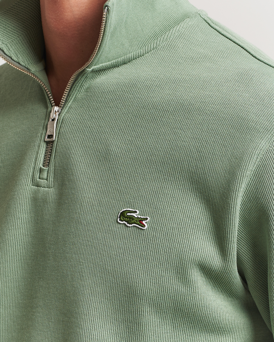 Heren | Truien | Lacoste | Rib Interlock Half Zip Thyme Green