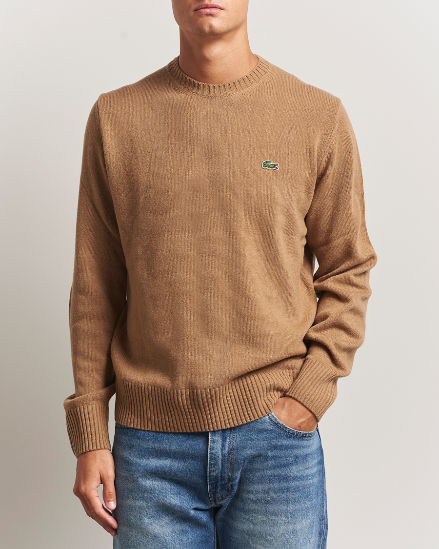 Heren | Truien | Lacoste | Carded Wool Crew Neck Datte Chine