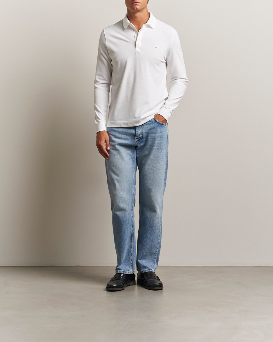 Heren | Polo's | Lacoste | Paris Long Sleeve Polo Piké White