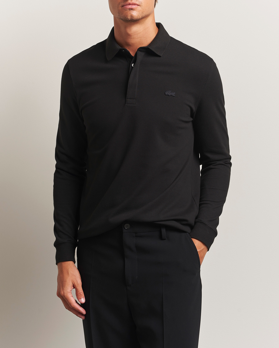 Heren | Polo's | Lacoste | Paris Long Sleeve Polo Piké Black