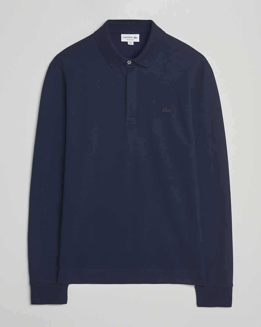 Heren | Polo's | Lacoste | Paris Long Sleeve Polo Piké Navy Blue