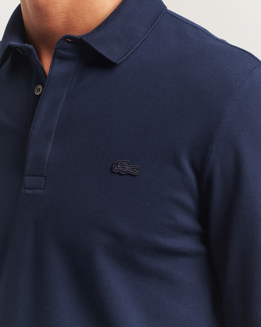 Heren | Polo's | Lacoste | Paris Long Sleeve Polo Piké Navy Blue