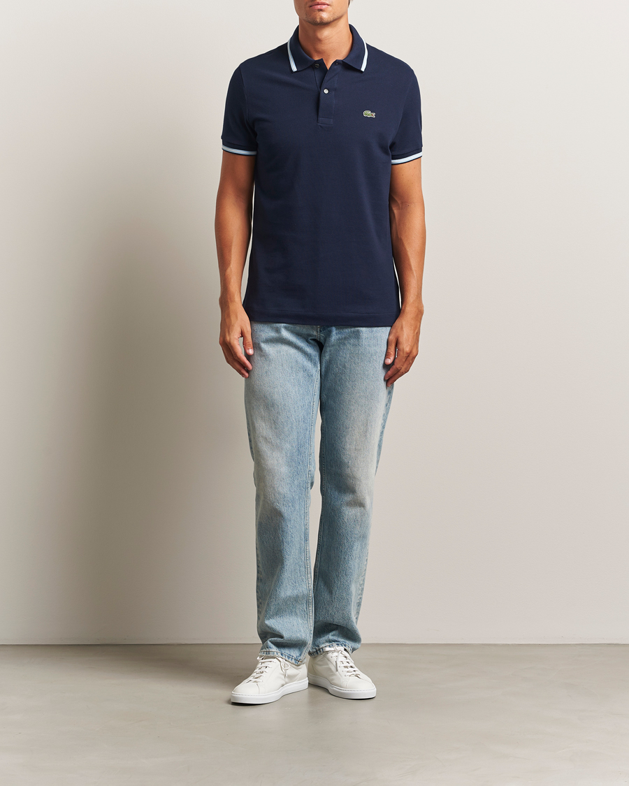 Heren | Polo's | Lacoste | Original Tipped Polo Piké Navy Blue