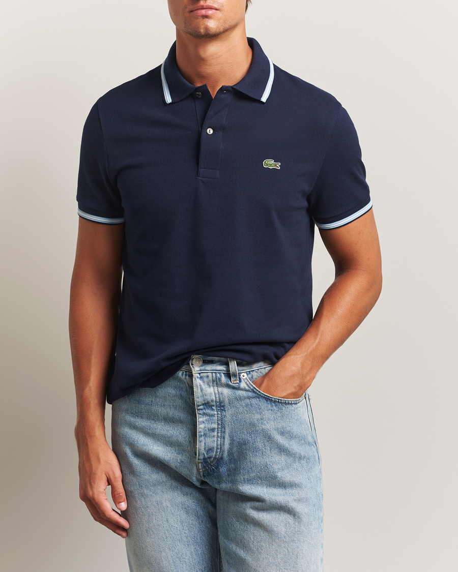Heren | Polo's | Lacoste | Original Tipped Polo Piké Navy Blue