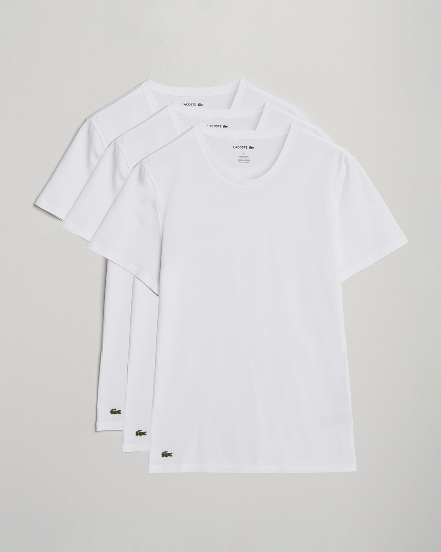 Heren | T-shirts | Lacoste | 3-Pack Crew Neck T-Shirt White
