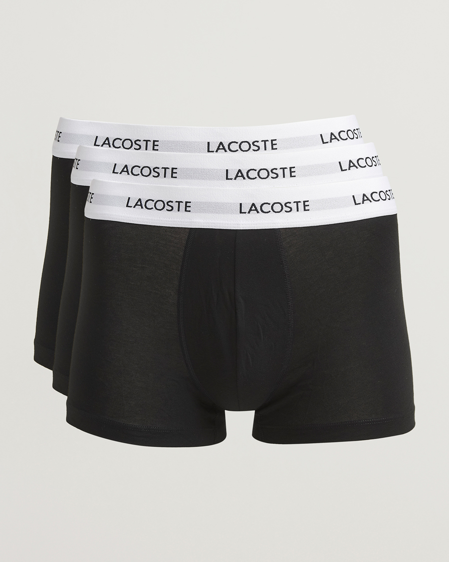 Heren | Ondergoed | Lacoste | 3-Pack Stretch Cotton Trunks Black