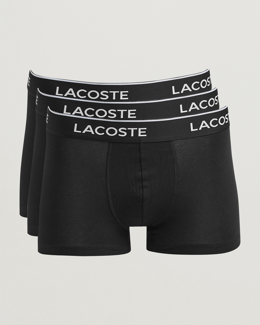 Heren | Ondergoed | Lacoste | 3-Pack Stretch Cotton Trunks Black
