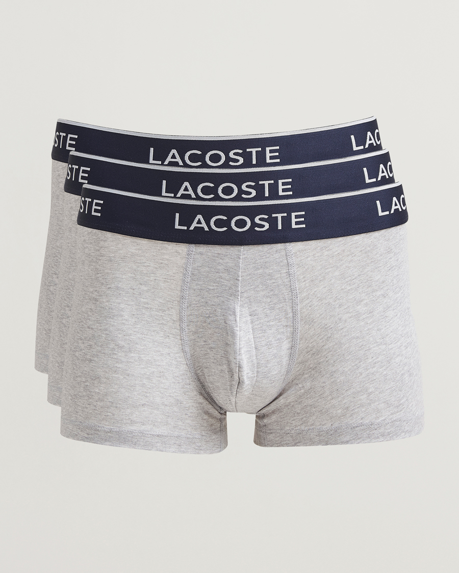 Heren | Ondergoed | Lacoste | 3-Pack Stretch Cotton Trunks Silver Chine