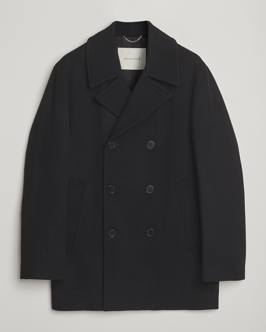 Heren | Jassen | Mackintosh | Dalton Wool/Cashmere Peacoat Black