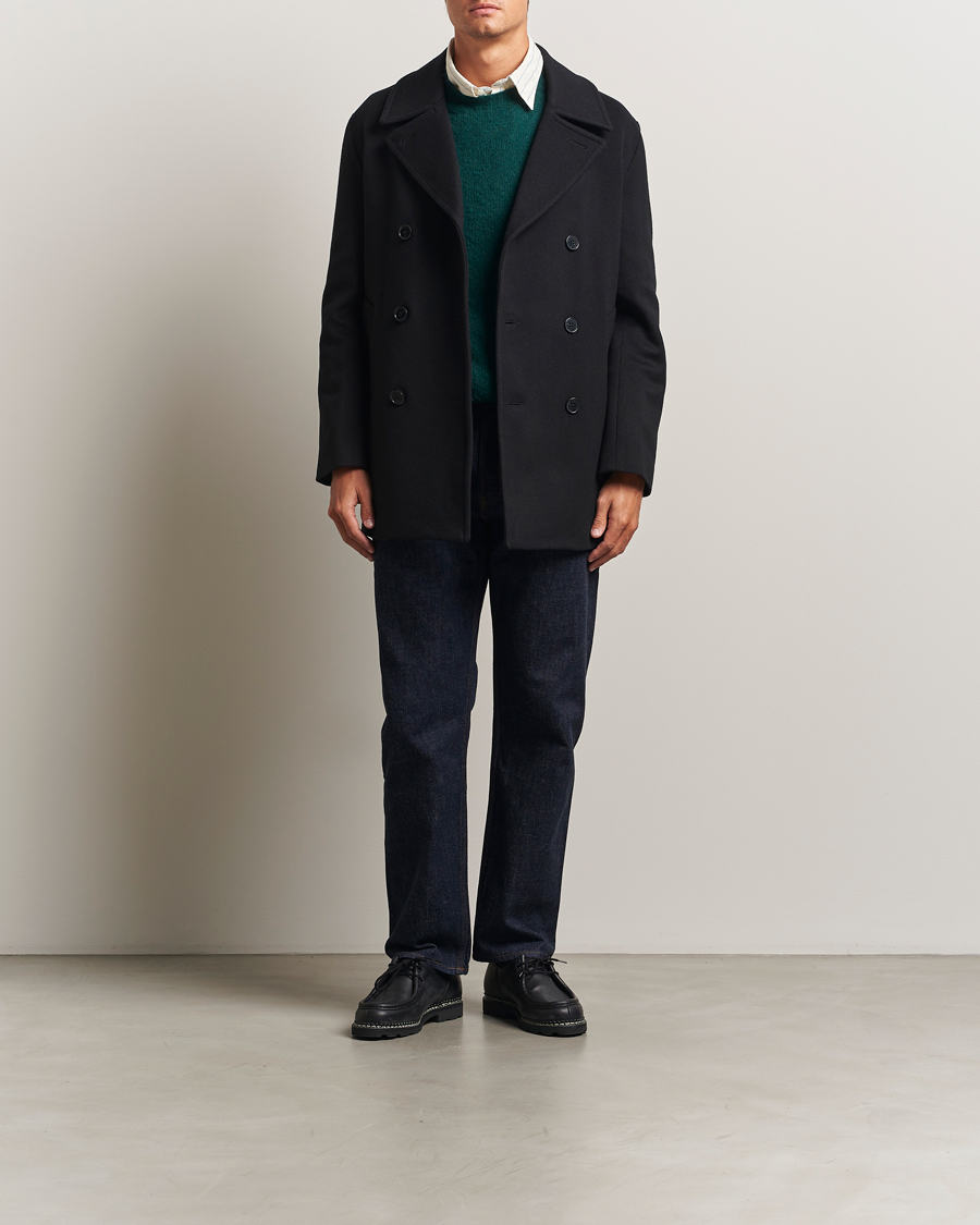 Heren | Jassen | Mackintosh | Dalton Wool/Cashmere Peacoat Black