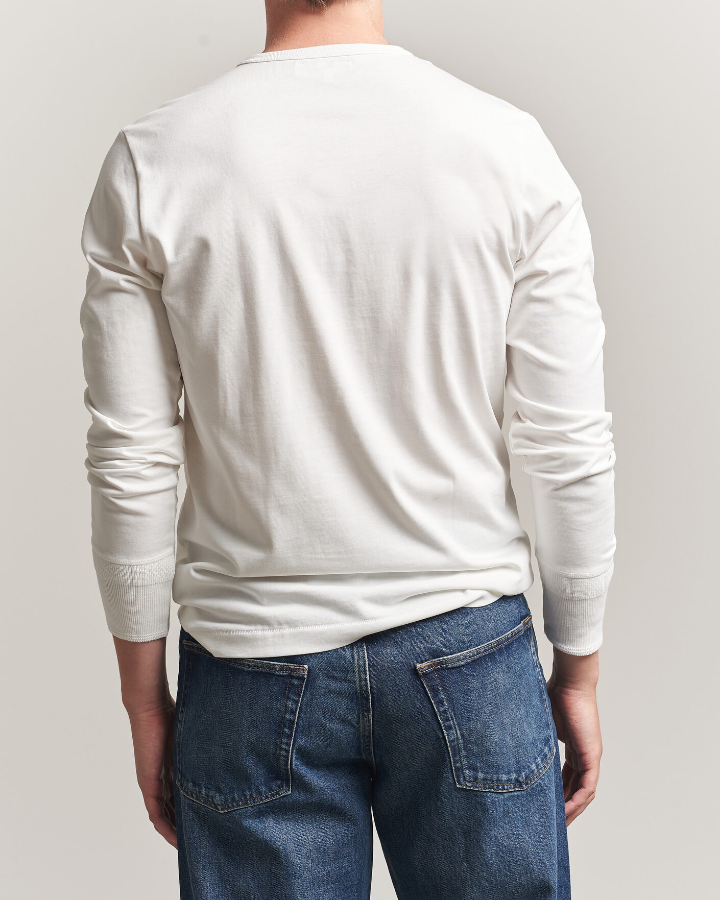 Heren | T-shirts | Merz b. Schwanen | Classic Fit Sturdy Organic Cotton Henley White