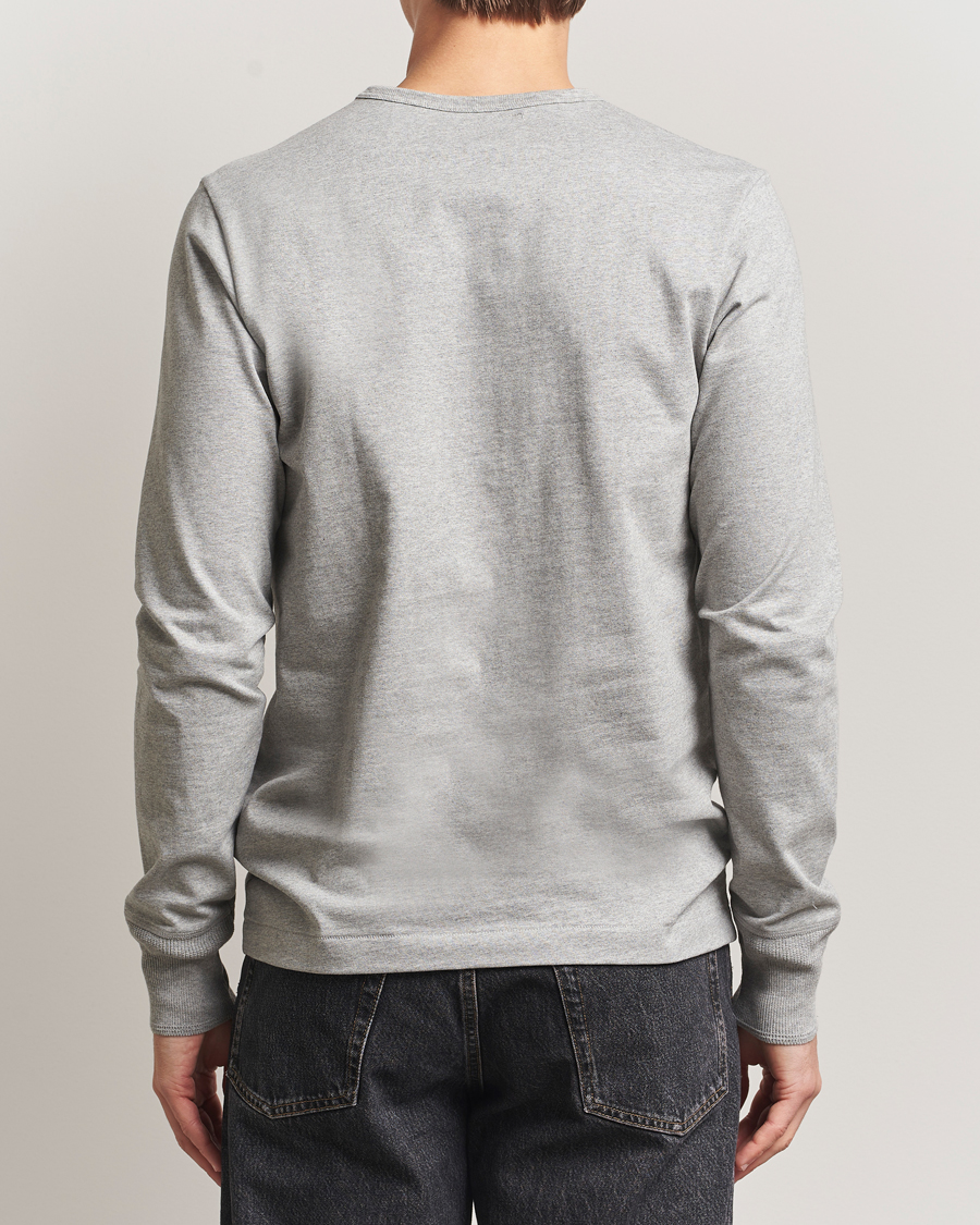 Heren | Truien | Merz b. Schwanen | Classic Fit Sturdy Organic Cotton Henley Grey Melange