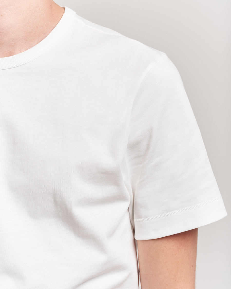 Heren | T-shirts | Merz b. Schwanen | Classic Fit Sturdy Loopwheeled T-Shirt White