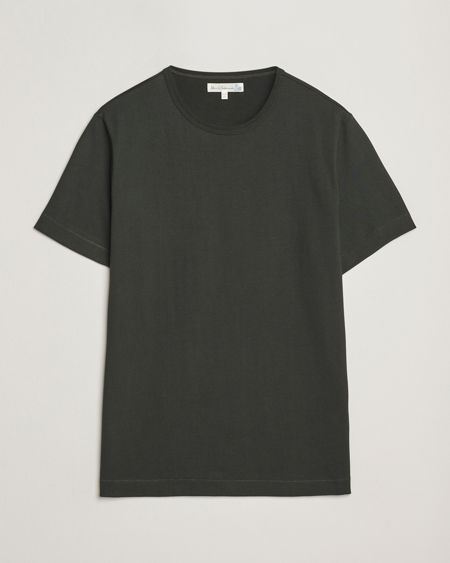 Heren | T-shirts | Merz b. Schwanen | Classic Fit Sturdy T-Shirt Forest Green