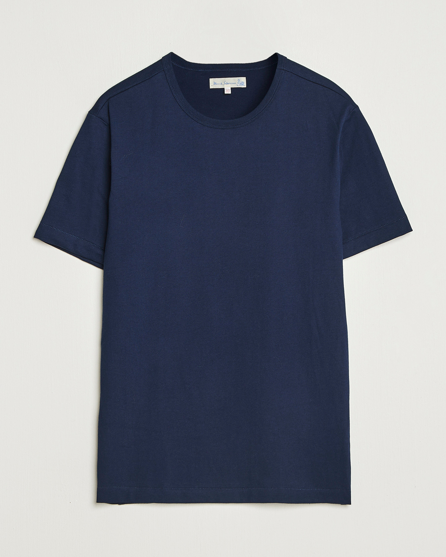 Heren | T-shirts | Merz b. Schwanen | Classic Fit Sturdy T-Shirt Ink Blue