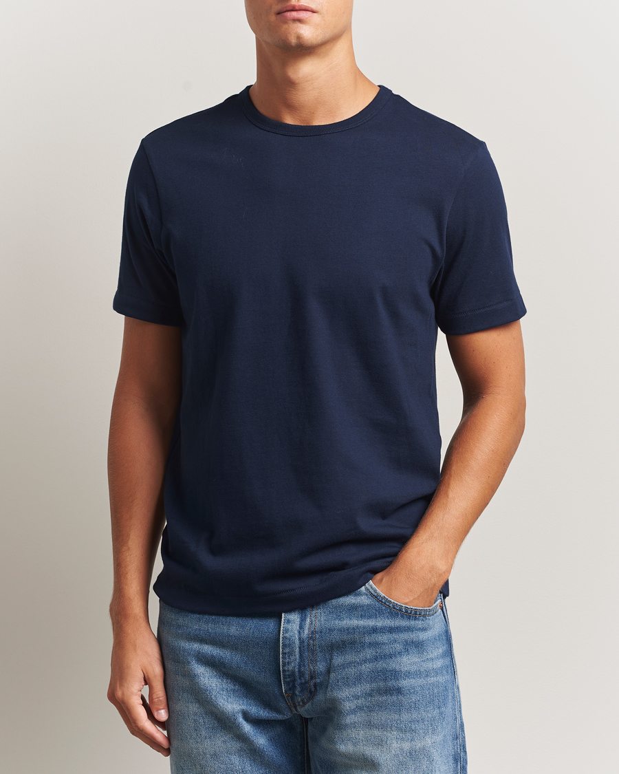 Heren | T-shirts | Merz b. Schwanen | Classic Fit Sturdy T-Shirt Ink Blue