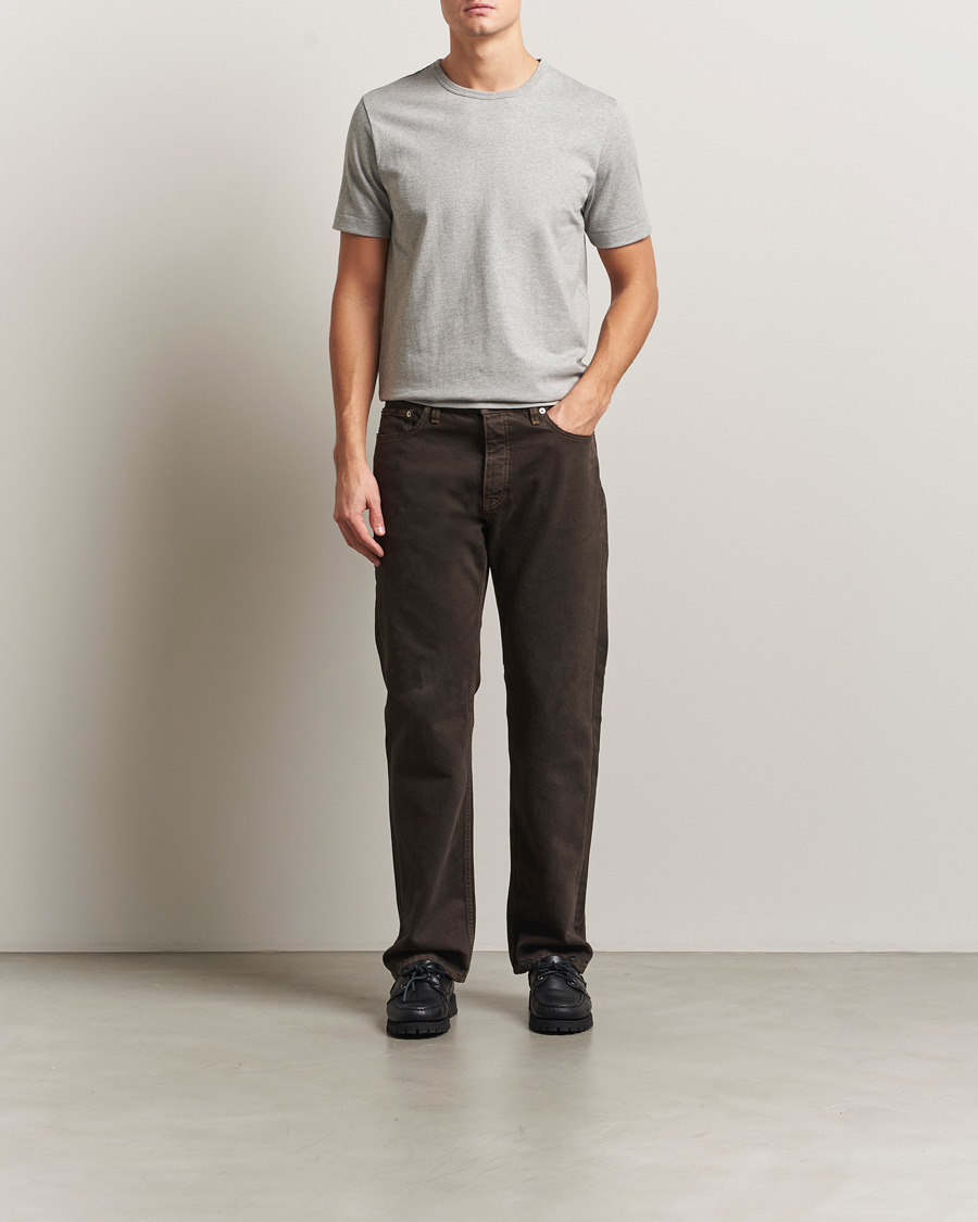 Heren | T-shirts | Merz b. Schwanen | Classic Fit Sturdy T-Shirt Grey Melange