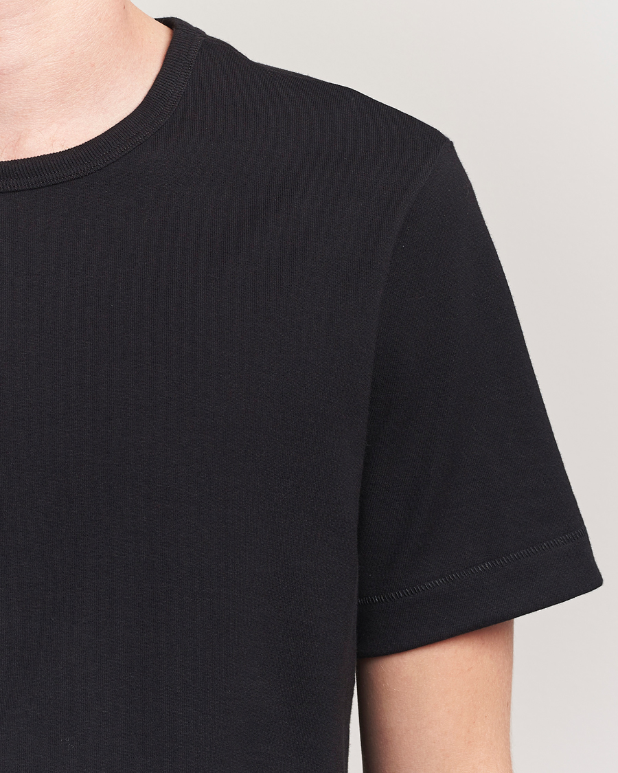 Heren | T-shirts | Merz b. Schwanen | Classic Fit Sturdy Loopwheeled T-Shirt Black