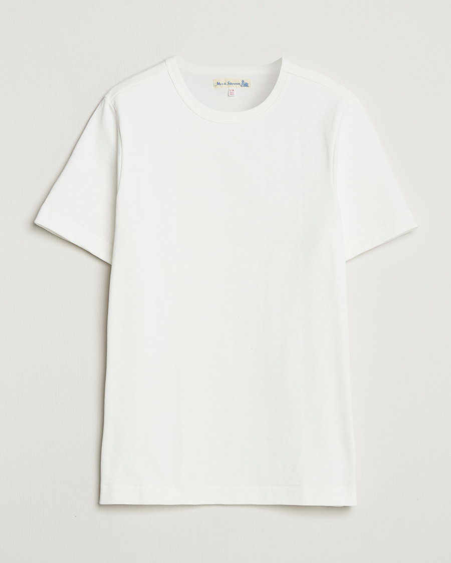 Heren | T-shirts | Merz b. Schwanen | Relaxed Fit Loopwheeled Heavy T-Shirt White