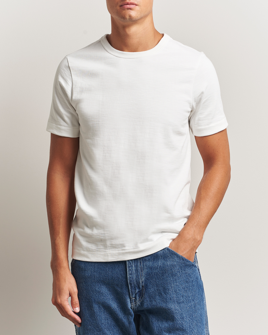 Heren | T-shirts | Merz b. Schwanen | Relaxed Fit Loopwheeled Heavy T-Shirt White