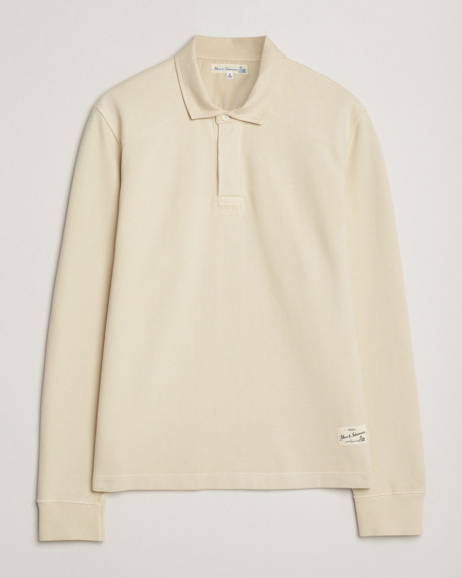 Heren | Truien | Merz b. Schwanen | Relaxed Fit Vintage Cotton Rugby Shirt Nature