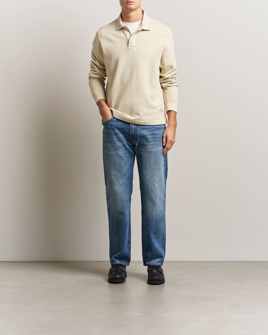 Heren | Truien | Merz b. Schwanen | Relaxed Fit Vintage Cotton Rugby Shirt Nature