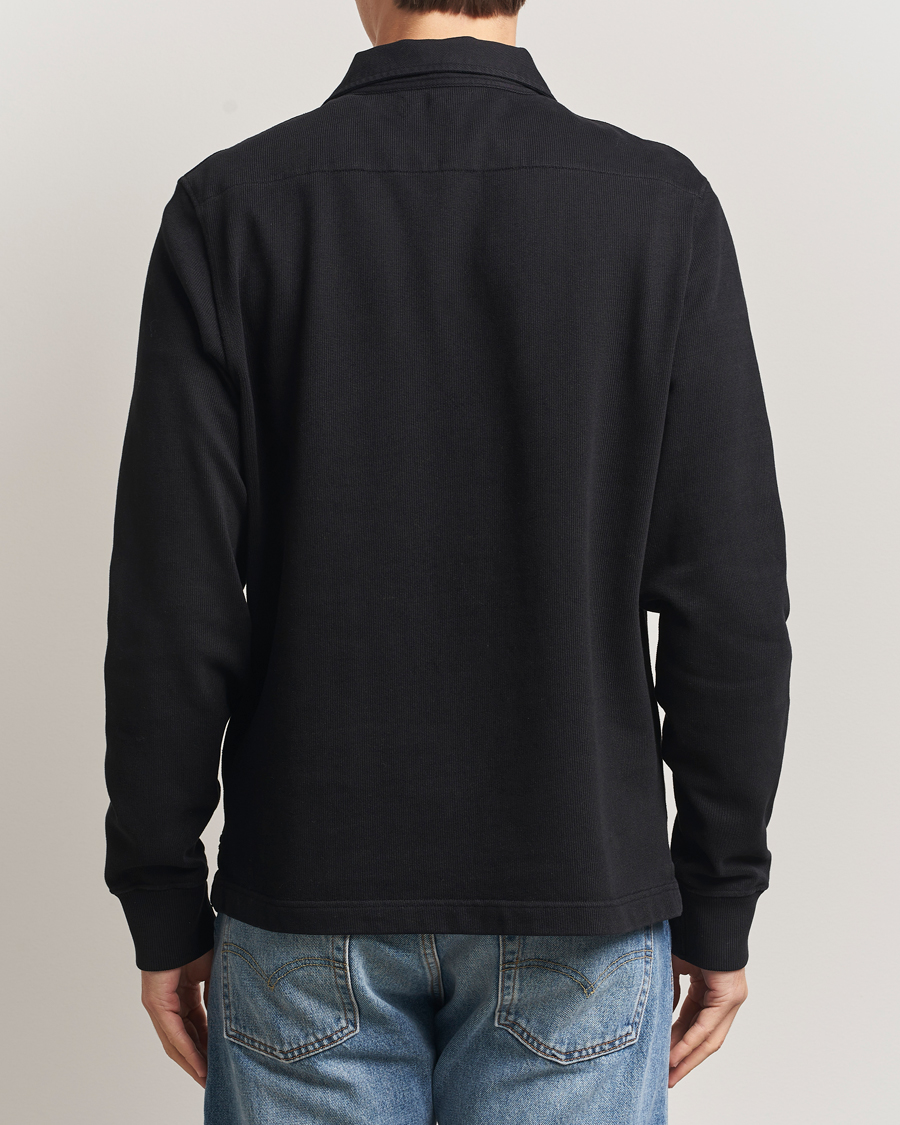 Heren | Truien | Merz b. Schwanen | Relaxed Fit Vintage Cotton Rugby Shirt Black
