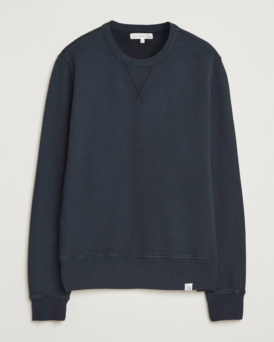 Heren | Truien | Merz b. Schwanen | Relaxed Fit Vintage Cotton Sweatshirt Charcoal