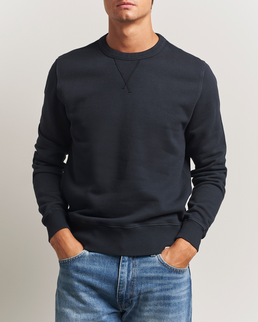 Heren | Truien | Merz b. Schwanen | Relaxed Fit Vintage Cotton Sweatshirt Charcoal