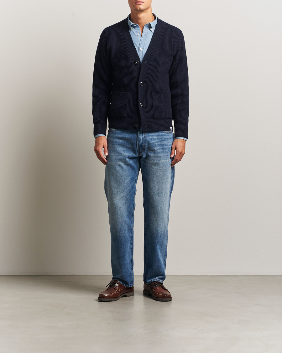 Heren | Truien | Merz b. Schwanen | Merino/Cashmere Knitted Cardigan Dark Navy