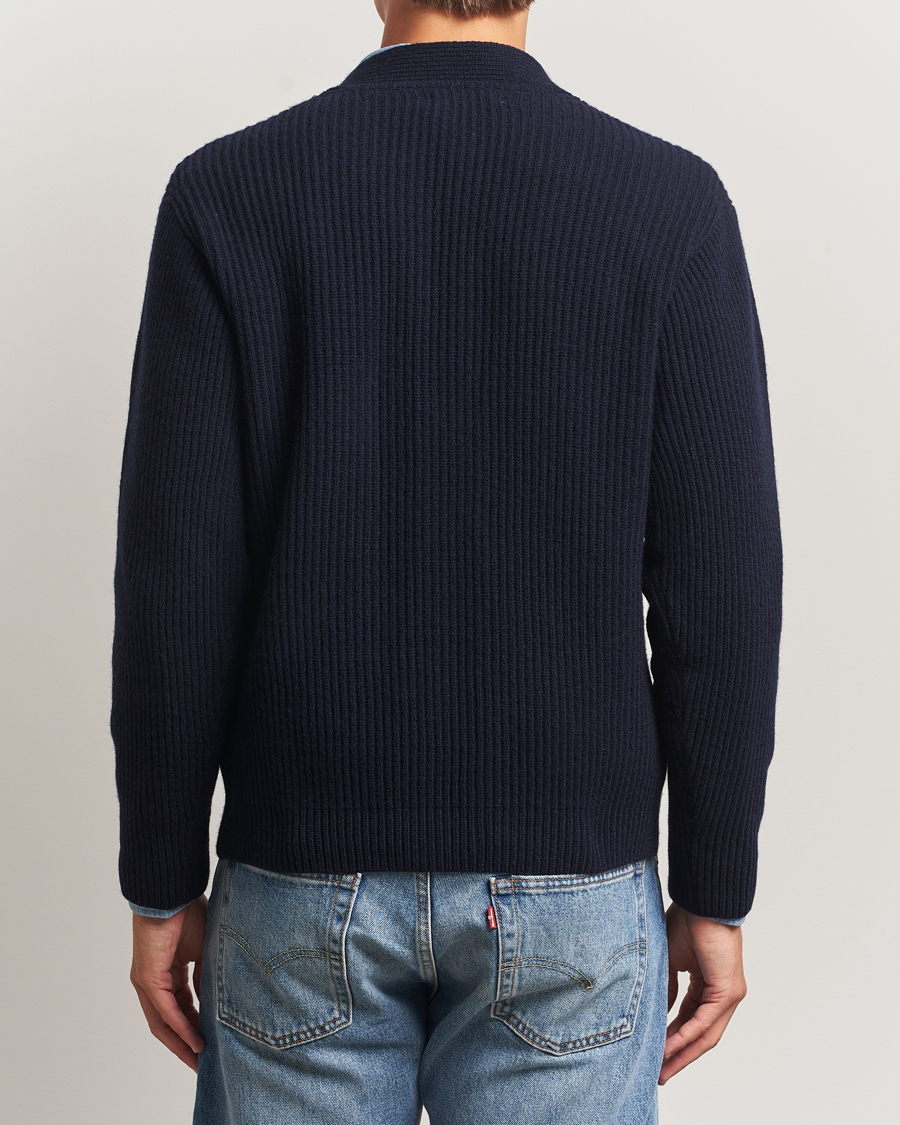 Heren | Truien | Merz b. Schwanen | Merino/Cashmere Knitted Cardigan Dark Navy