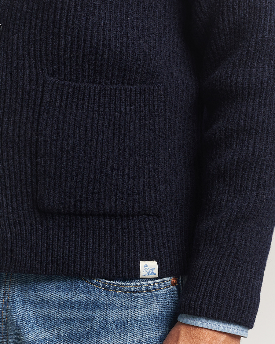 Heren | Truien | Merz b. Schwanen | Merino/Cashmere Knitted Cardigan Dark Navy