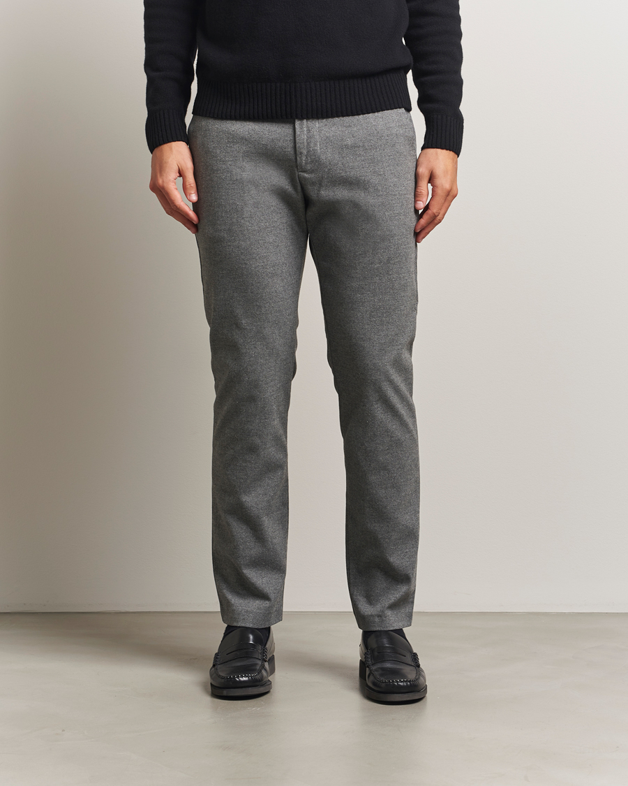 Heren | Broeken | NN07 | Theo Brushed Cotton Trousers Dark Grey