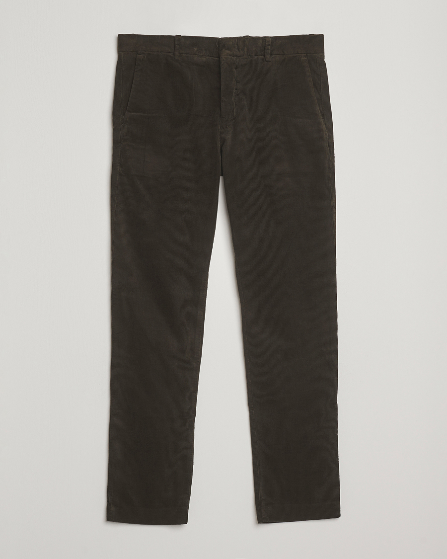 Heren | Broeken | NN07 | Theo Regular Fit Corduroy Chinos Dark Army