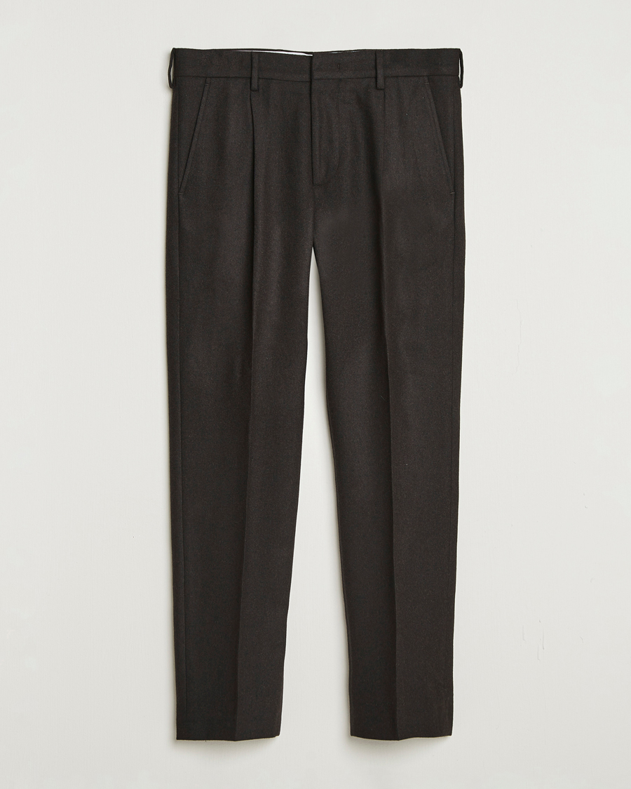 Heren | Broeken | NN07 | Bill Wool Pleated Trousers Brown