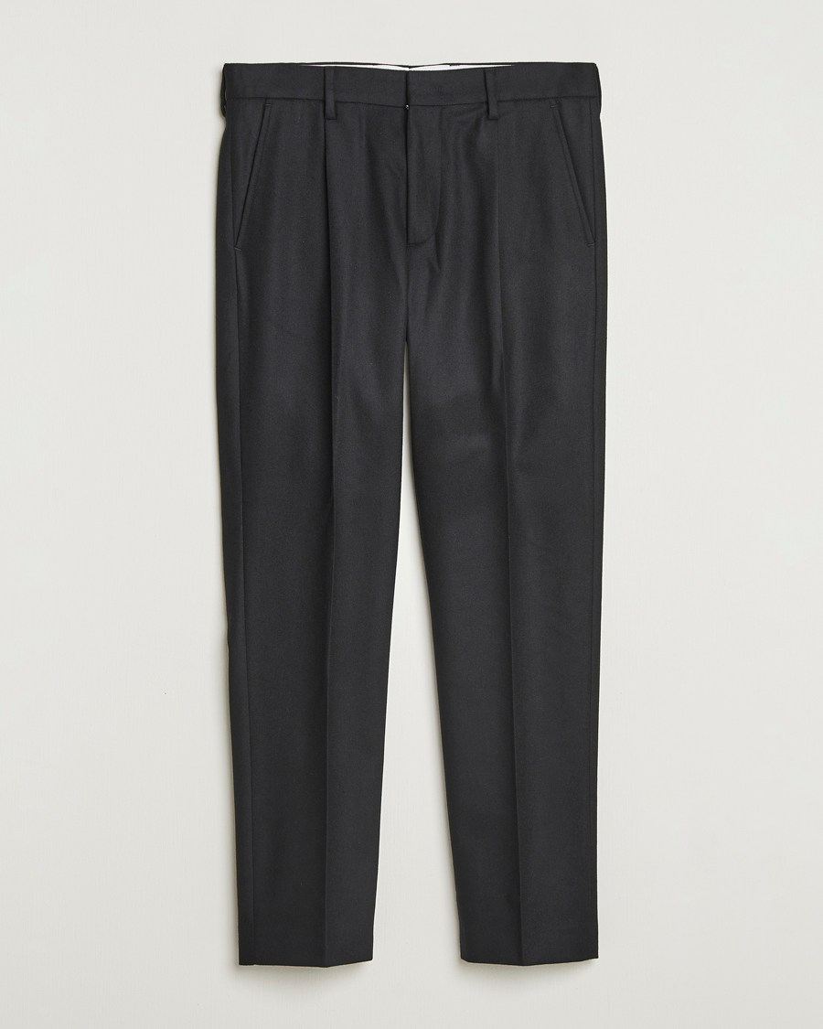 Heren | Broeken | NN07 | Bill Wool Pleated Trousers Black